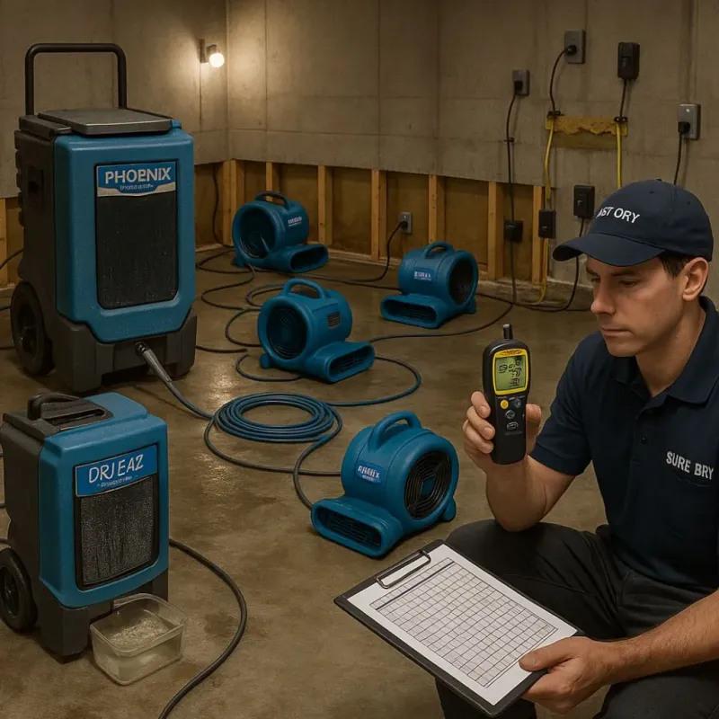 Structural Drying and Dehumidification process in Glenn County, CA